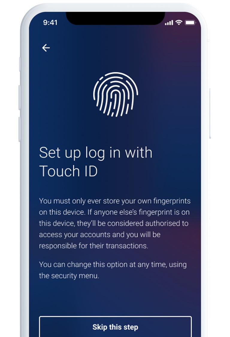 Log in securely with face and fingerprint ID recognition.